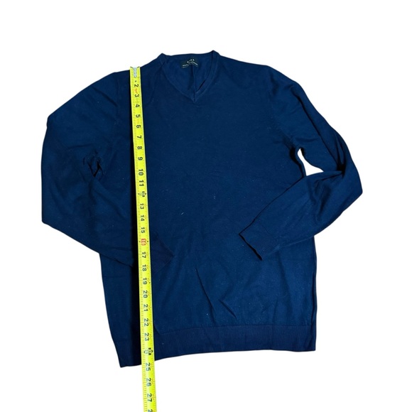 Zara| Men's V-Neck Slim Fit Long Sleeve Knit Sweater in Rich Blue- Size S - Picture 5 of 7